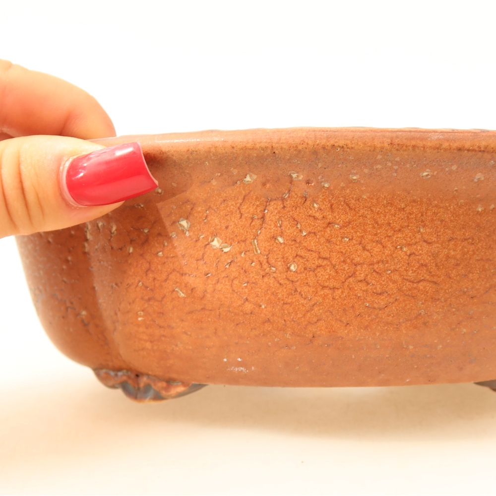 Ceramiczna miska do bonsai 18,5 x 16,5 x 6 cm, kolor brązowy
