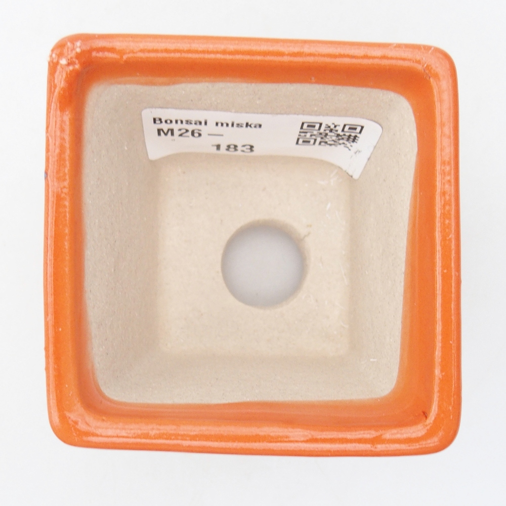 Mini miska do bonsai 6 x 6 x 5 cm, pomarańczowa