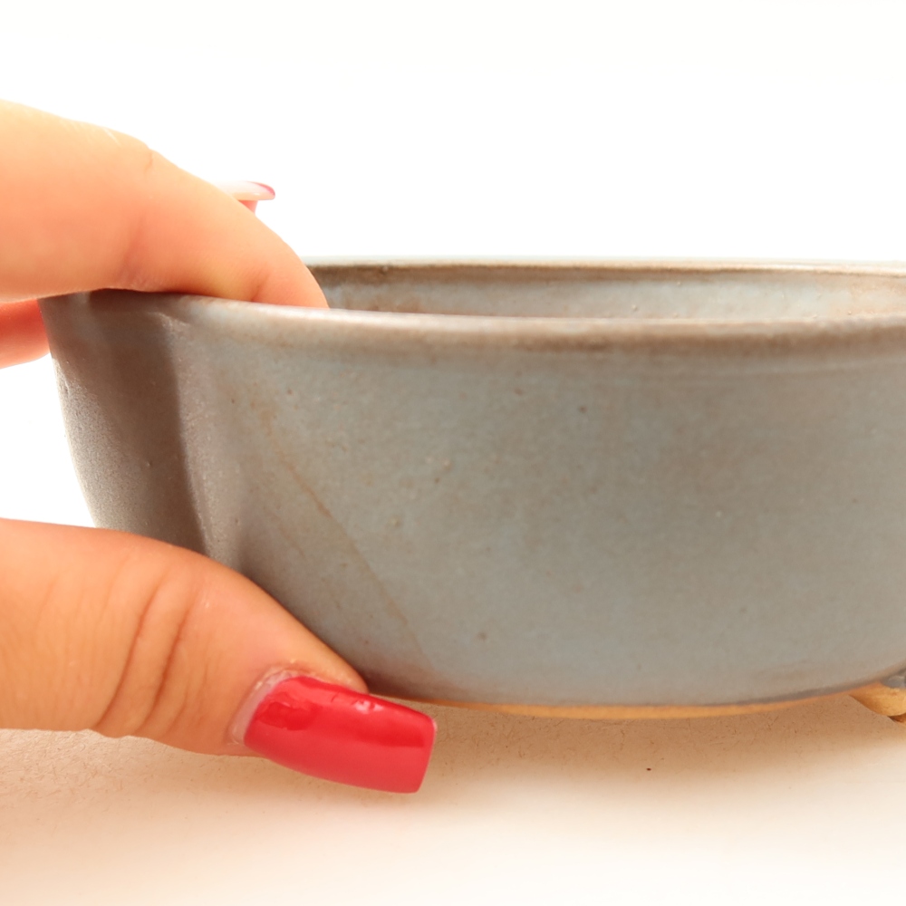 Ceramiczna miseczka do bonsai 13,5 x 12,5 x 5 cm, kolor niebieski
