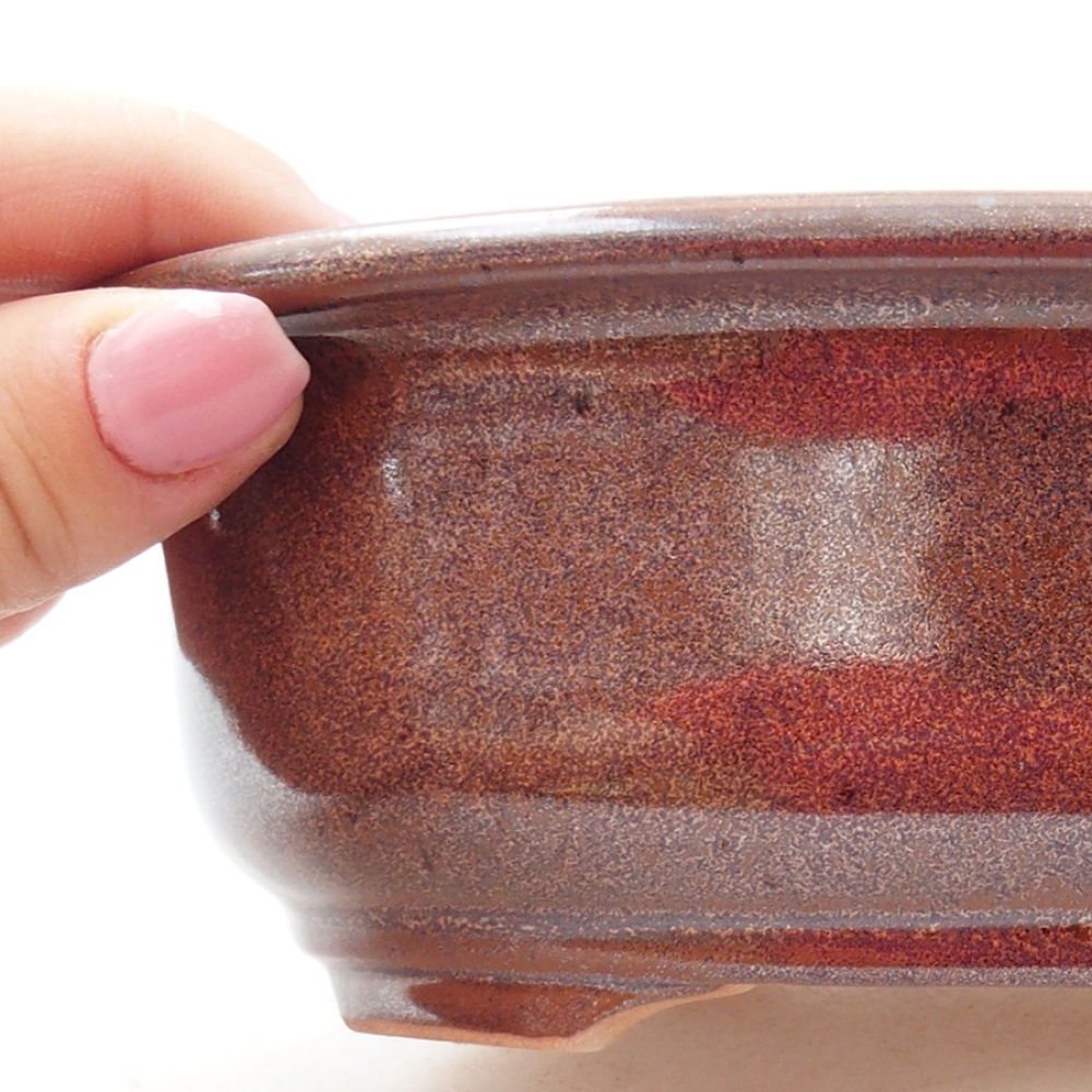 Ceramiczna miska bonsai 18 x 14,5 x 6 cm, kolor brązowy