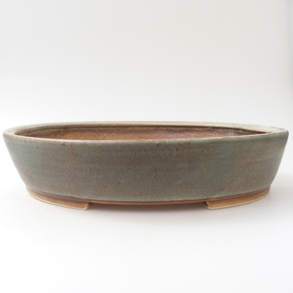 Ceramiczna miska do bonsai 28,5 x 25 x 6 cm, zielona