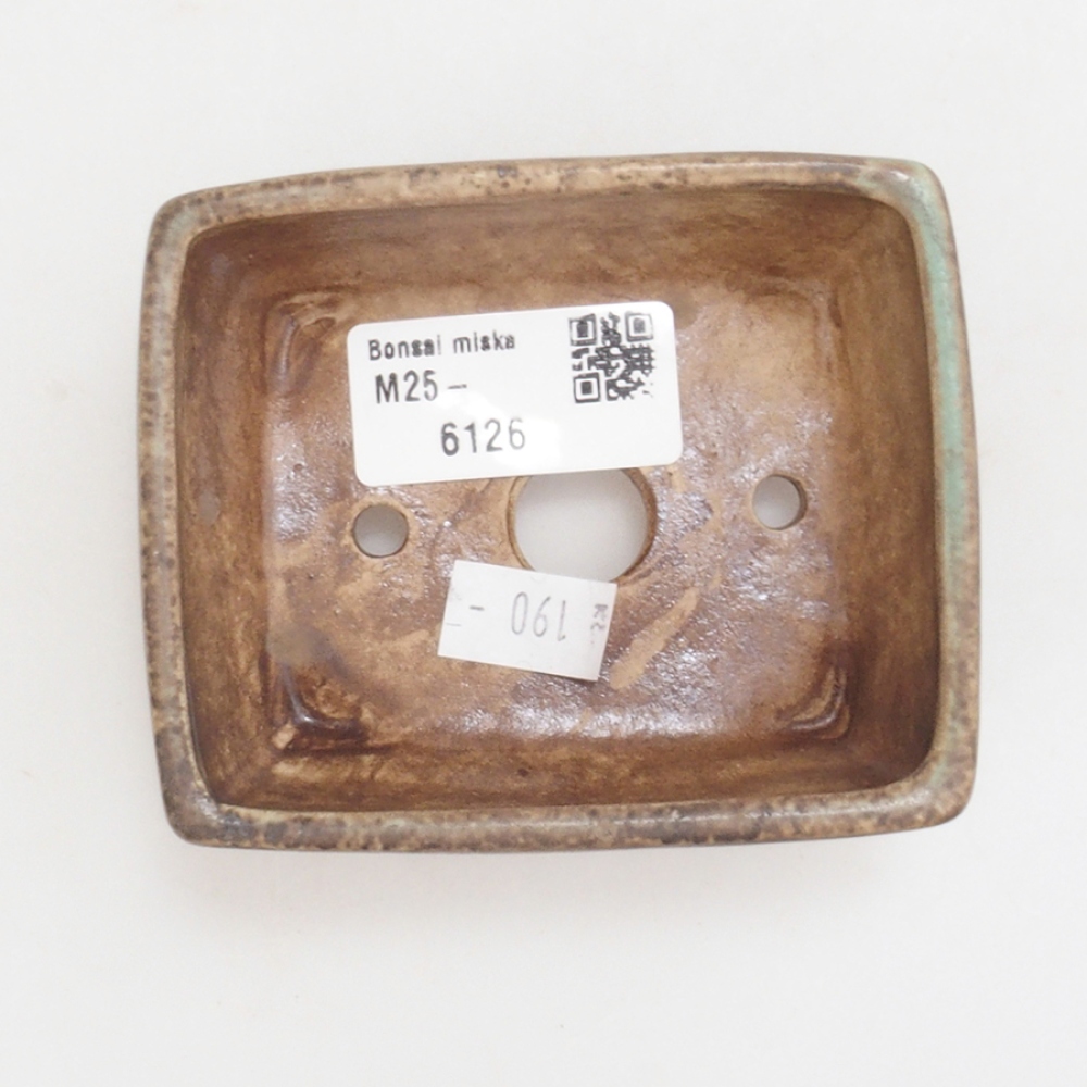 Ceramiczna miska do bonsai 9 x 7,5 x 3,5 cm, kolor zieliony