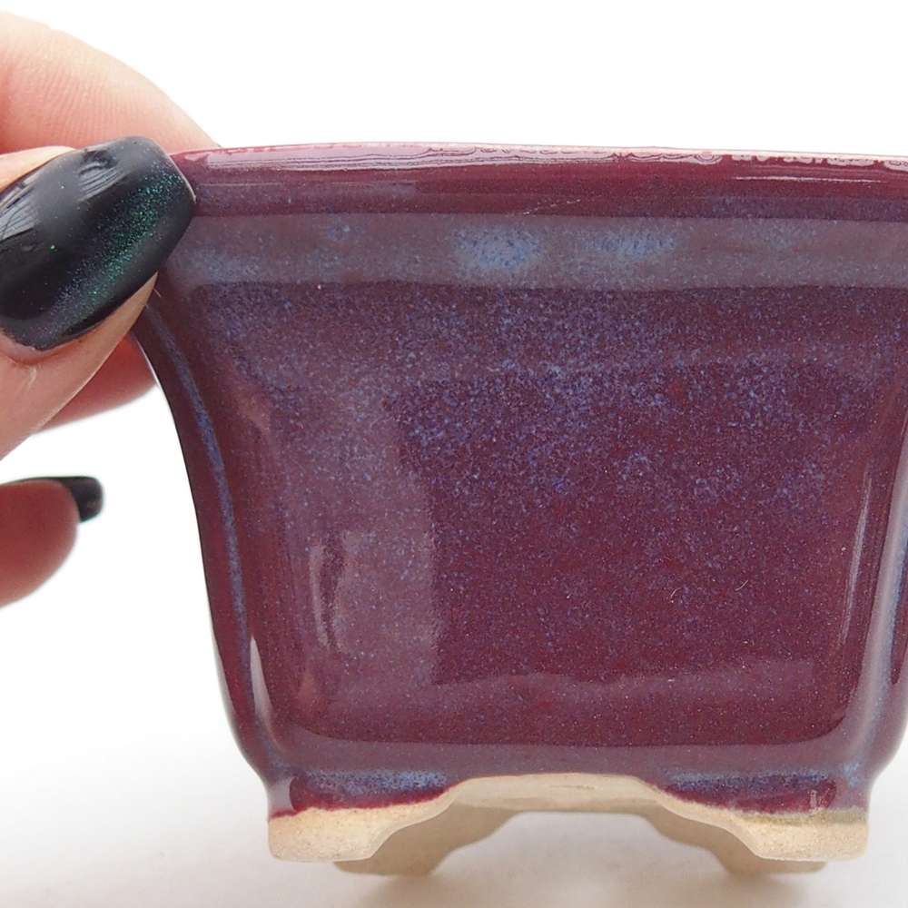 Mini miska do bonsai 7,5 x 7,5 x 4,5 cm, bordowa