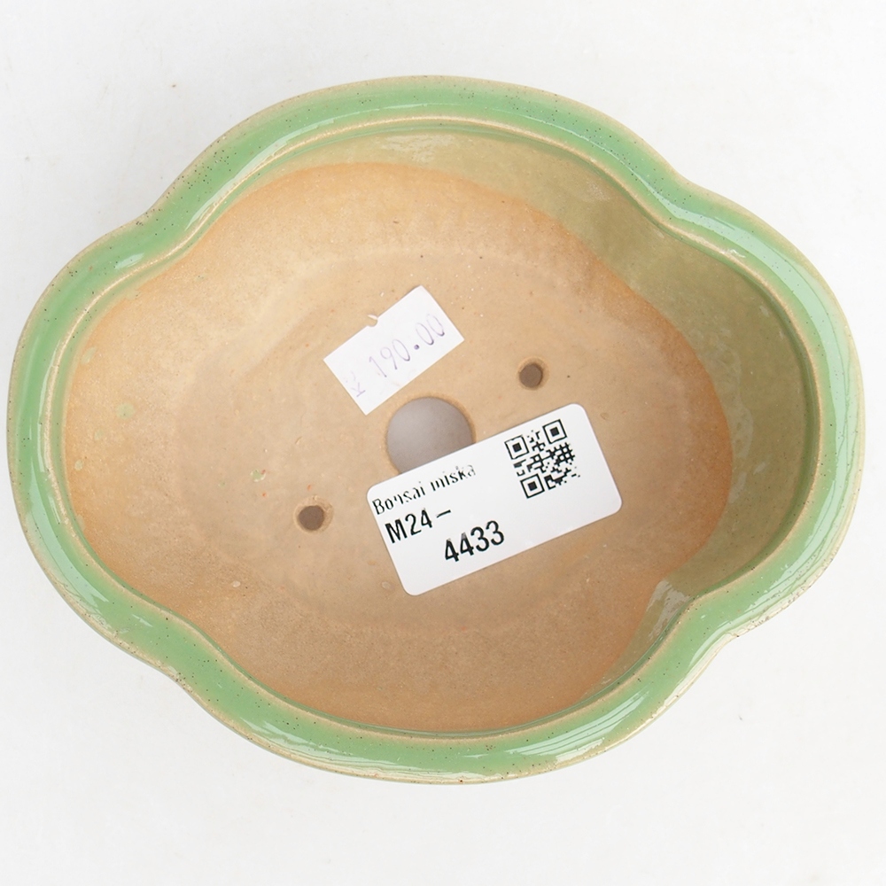Ceramiczna miska bonsai 12,5 x 10,5 x 5 cm, kolor zielony