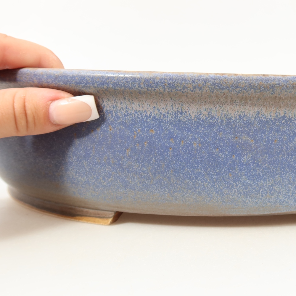 Ceramiczna miska do bonsai 31,5 x 27,5 x 7 cm, kolor niebieski