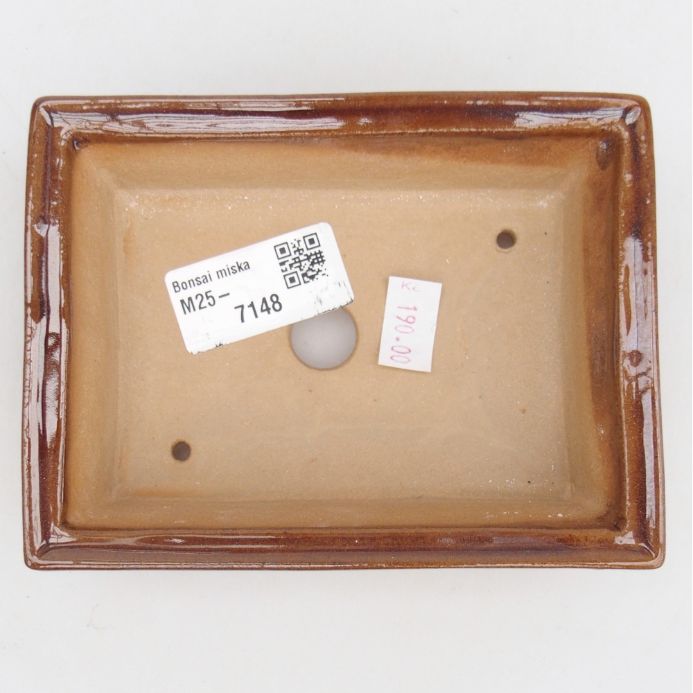 Ceramiczna miska na bonsai 13 x 10 x 4 cm, brązowa