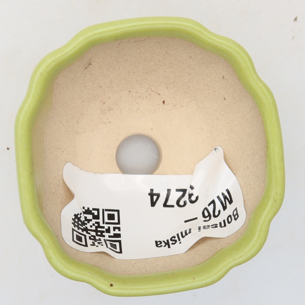 Ceramiczna miseczka do bonsai 4,5 x 4,5 x 2,5 cm, kolor zielony