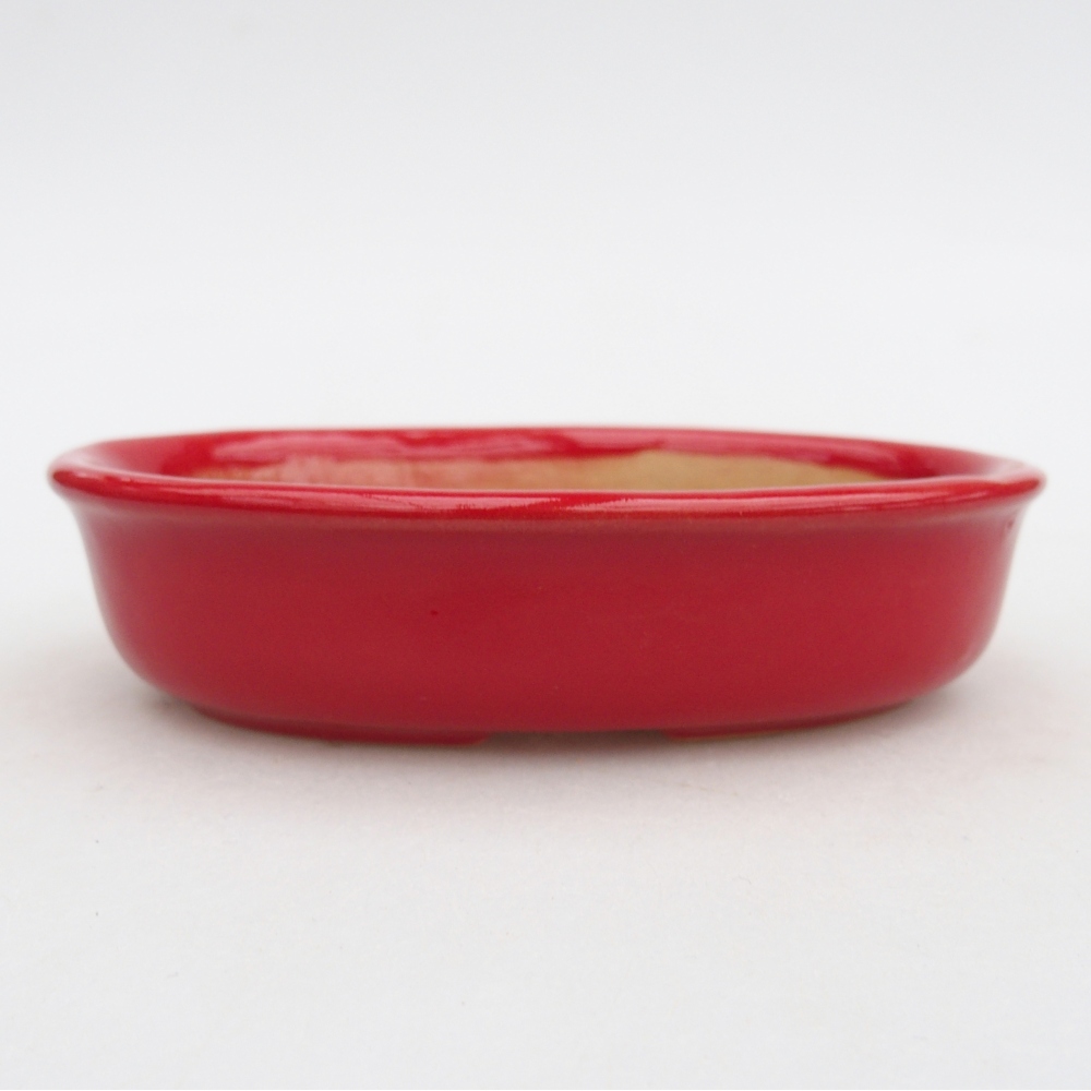 Ceramiczna miska do bonsai 12 x 8,5 x 3 cm, kolor czerwony