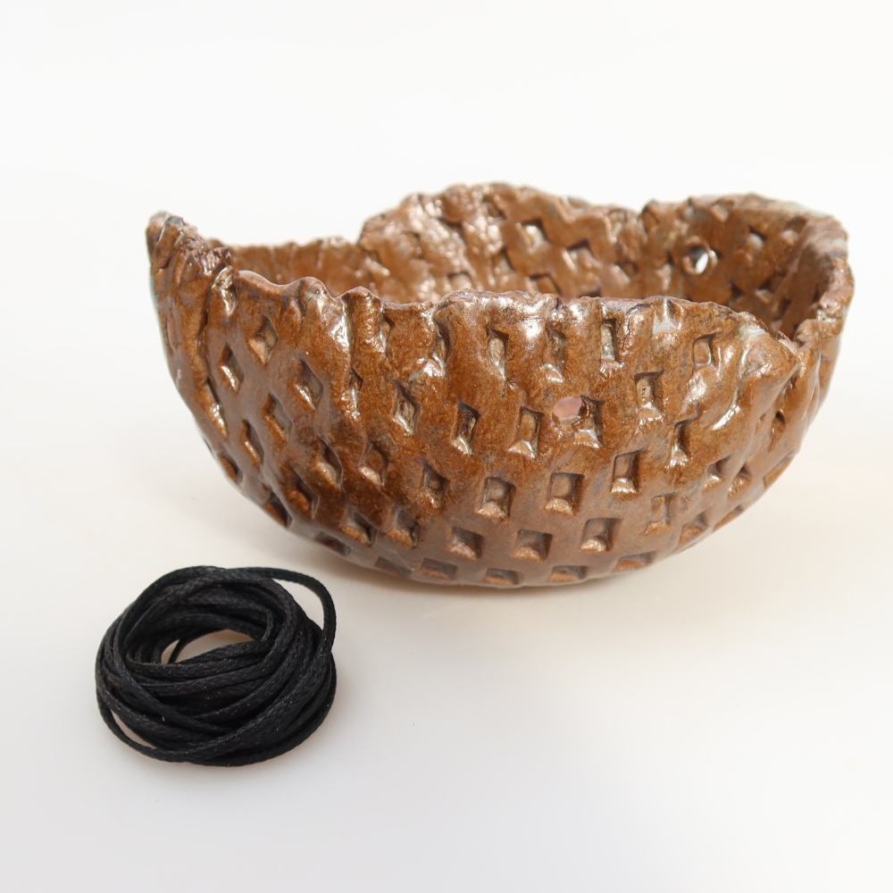 Ceramiczna skorupa do kokedamy 12,5 x 11,5 x 7 cm, kolor brązowy