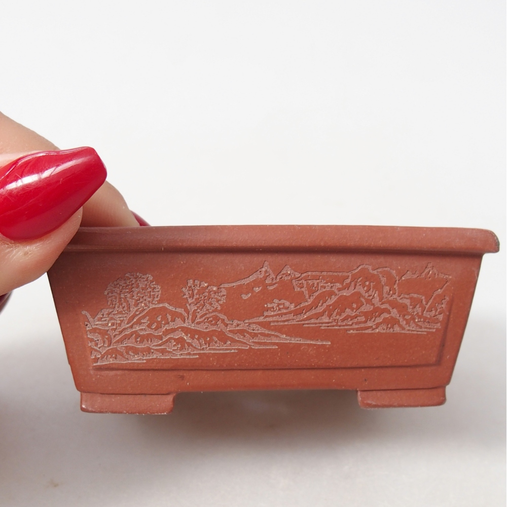 Mini miska do bonsai 7,5 x 6,5 x 3 cm, kolor ceglasty