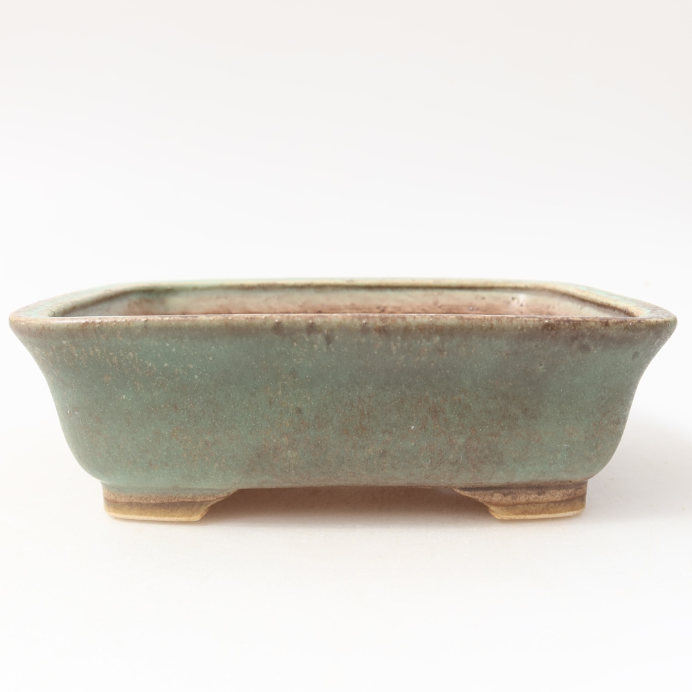Ceramiczna miska do bonsai 15 x 13 x 4,5 cm, kolor zielony