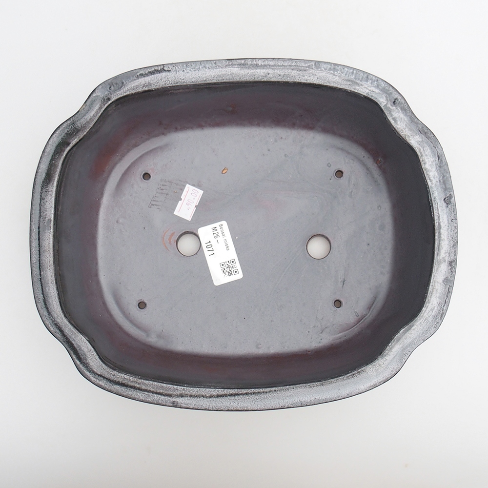 Ceramiczna miska na bonsai 24 x 19,5 x 7 cm, kolor metaliczny