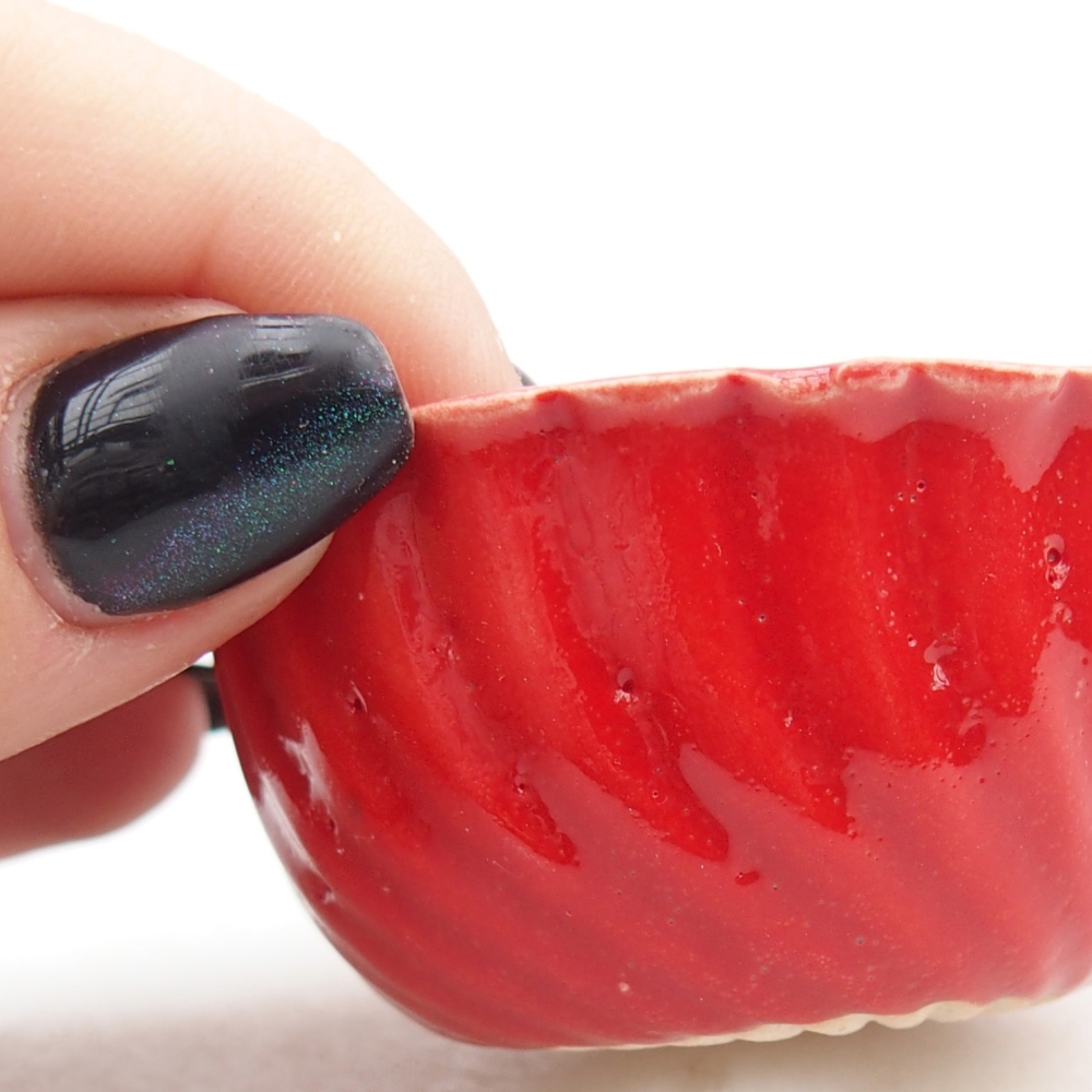 Mini miska do bonsai 5,5 x 5,5 x 2,5 cm, kolor czerwony