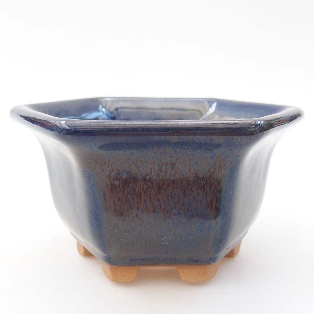 Ceramiczna miska bonsai 10,5 x 9,5 x 5,5 cm, kolor niebieski