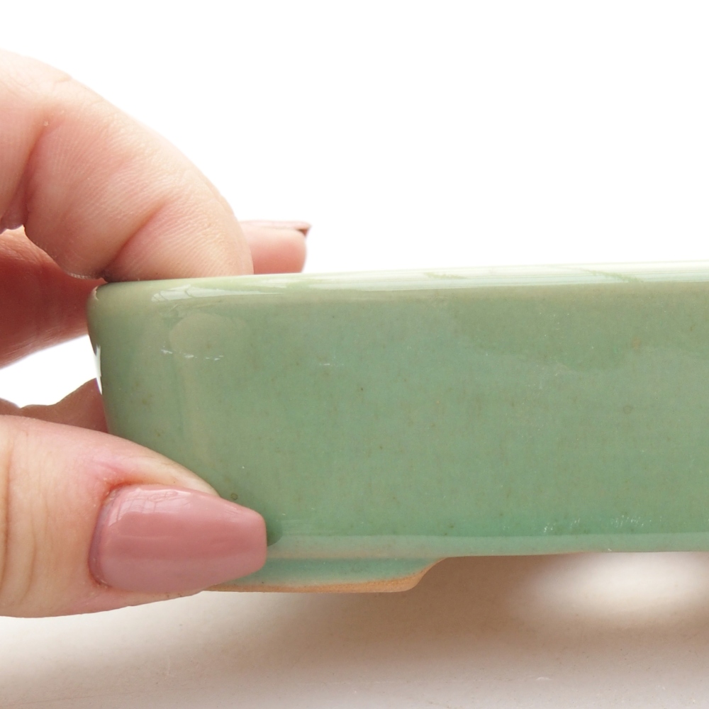 Ceramiczna miska do bonsai 12,5 x 9 x 3,5 cm, zielona