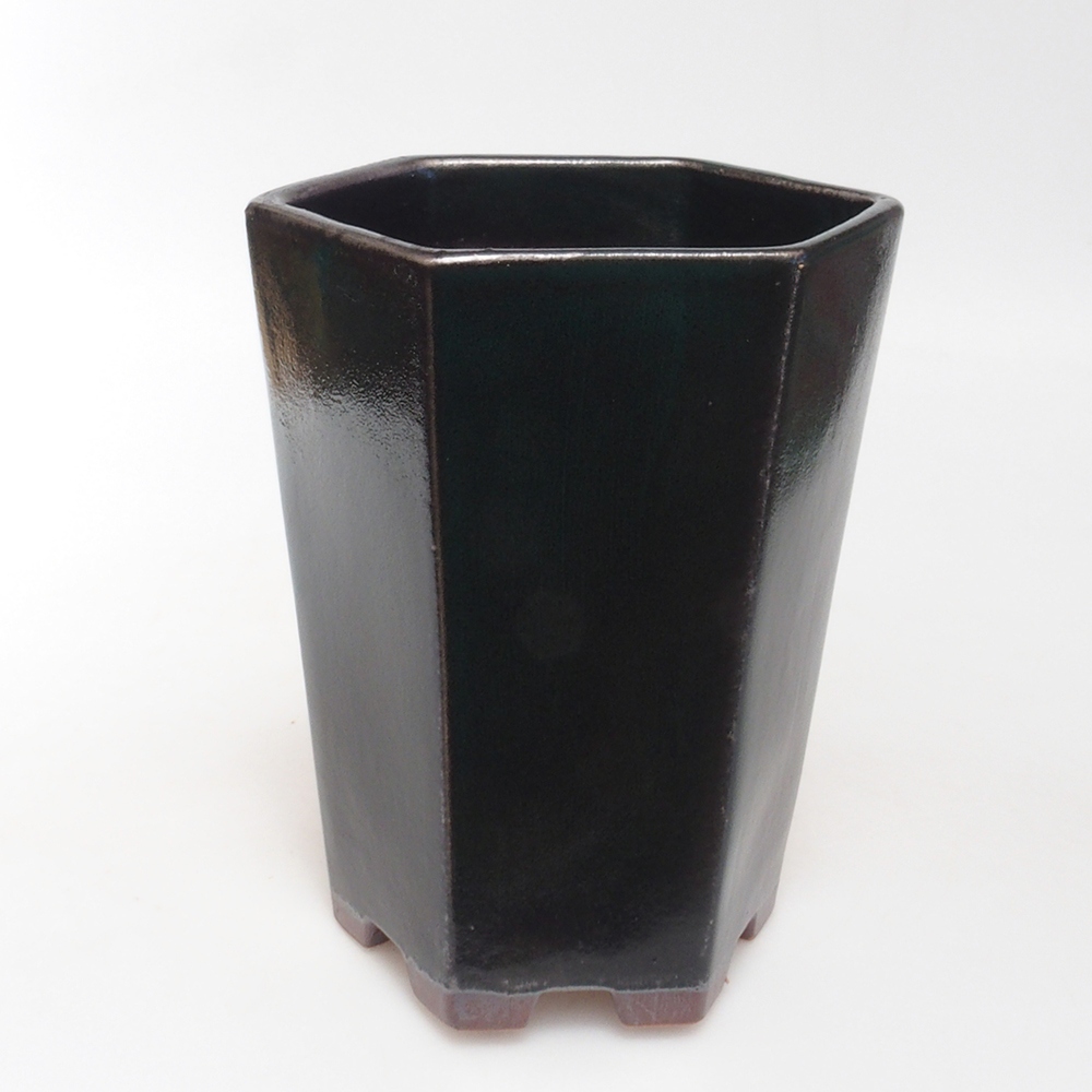 Ceramiczna miska bonsai 13 x 12 x 16,5 cm, kolor zielony
