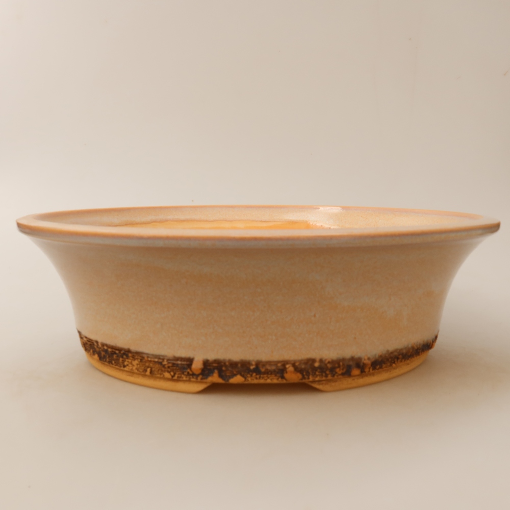 Ceramiczna miska do bonsai 29 x 29 x 8,5 cm, kolor beżowy
