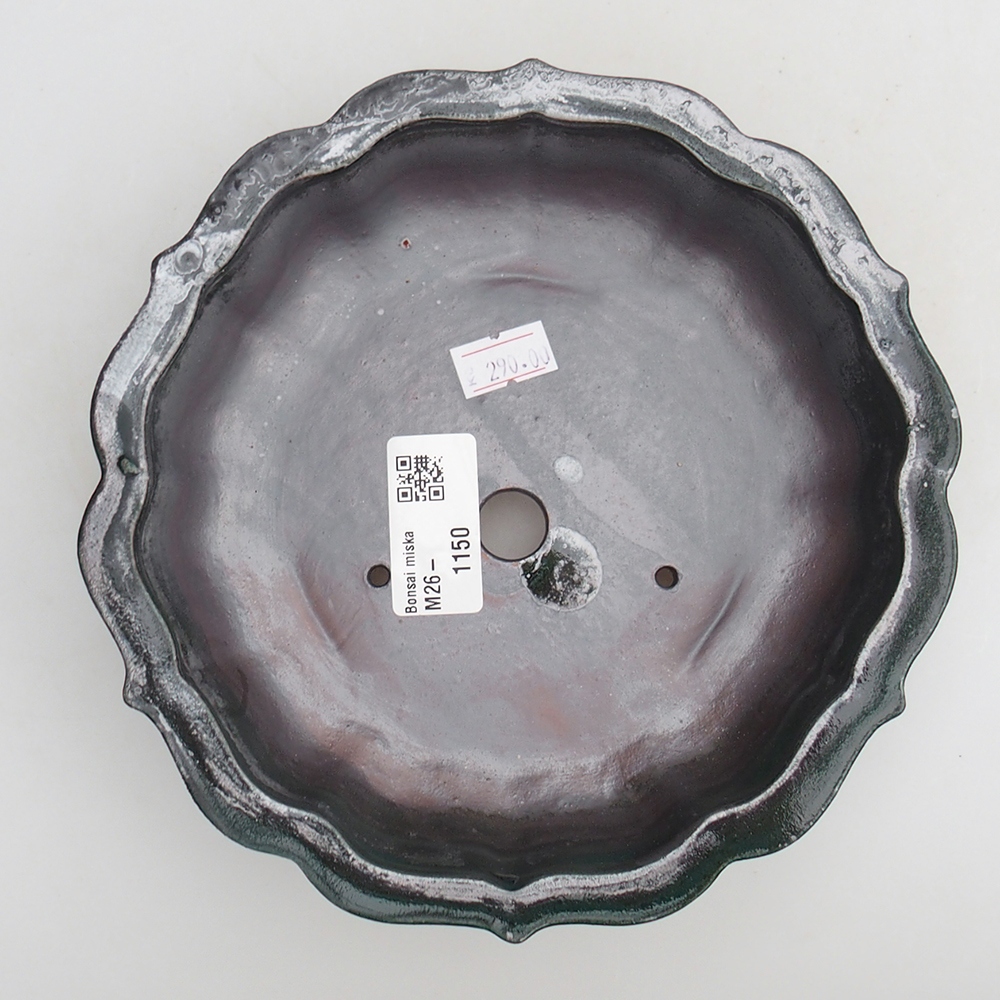 Ceramiczna miska do bonsai 18 x 18 x 4,5 cm, zielona