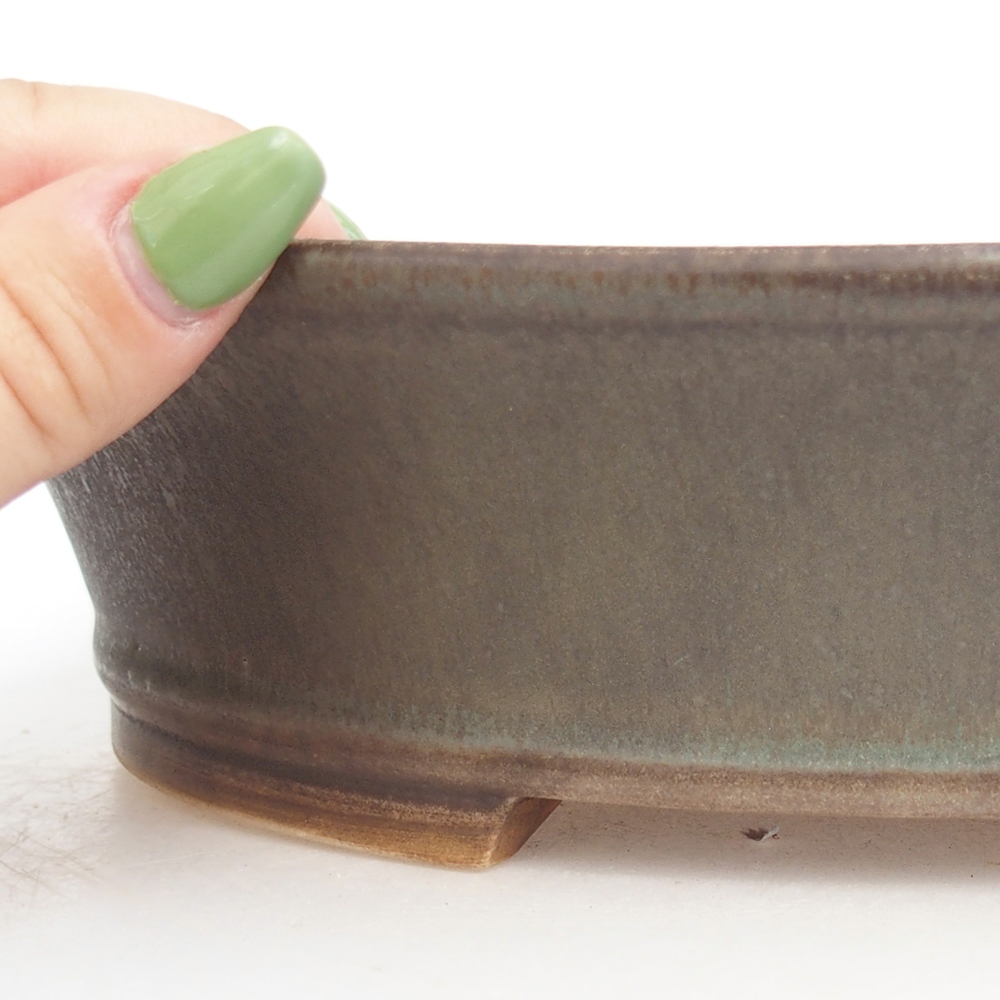 Ceramiczna miska do bonsai 28 x 25 x 6,5 cm, zielona