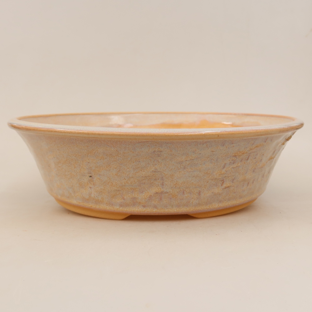Ceramiczna miska do bonsai 29,5 x 29,5 x 8 cm, kolor beżowy