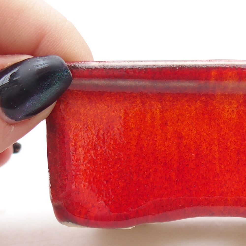 Mini miska do bonsai 8,5 x 6,5 x 3,5 cm, kolor czerwony