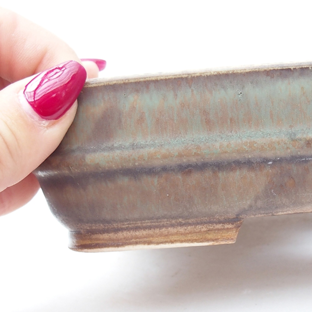 Ceramiczna miska do bonsai 17,5 x 14 x 4,5 cm, kolor zielony
