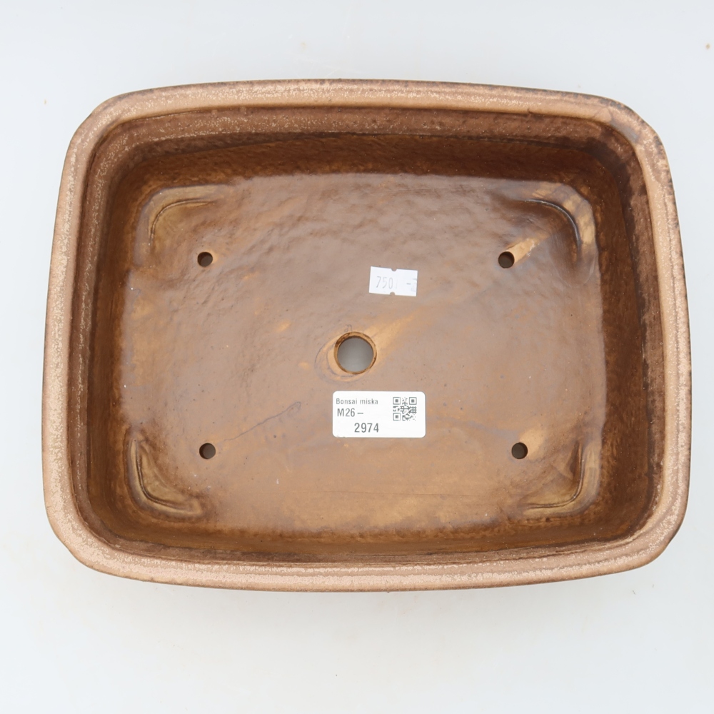 Ceramiczna miska do bonsai 25 x 20,5 x 7,5 cm, kolor różowy