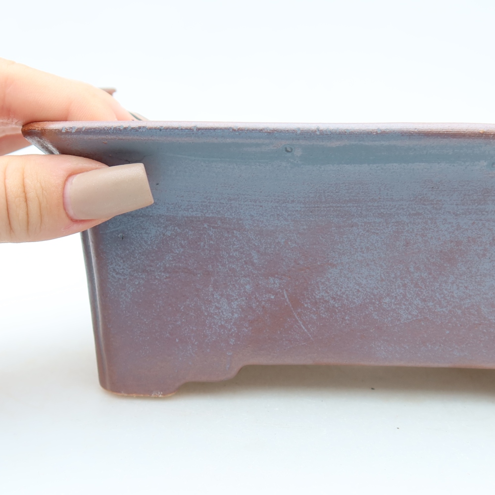 Ceramiczna miseczka do bonsai 18 x 13,5 x 7,5 cm, kolor metaliczny