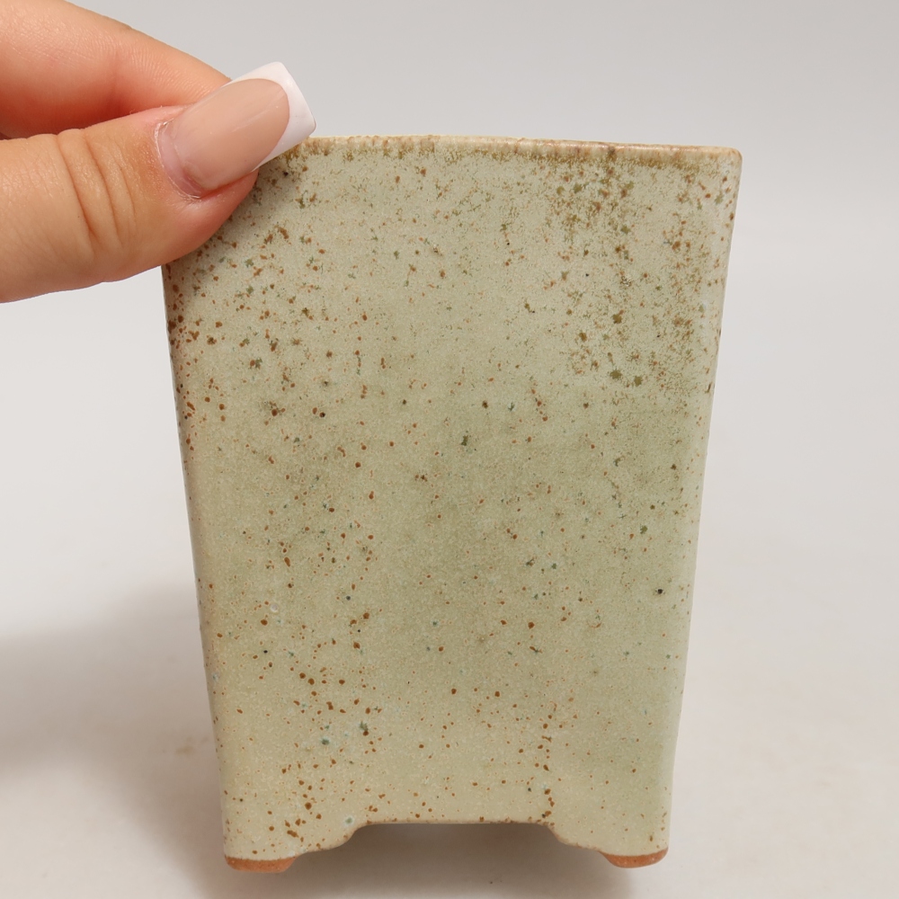 Ceramiczna miska do bonsai 9 x 9 x 11 cm, kolor zielony