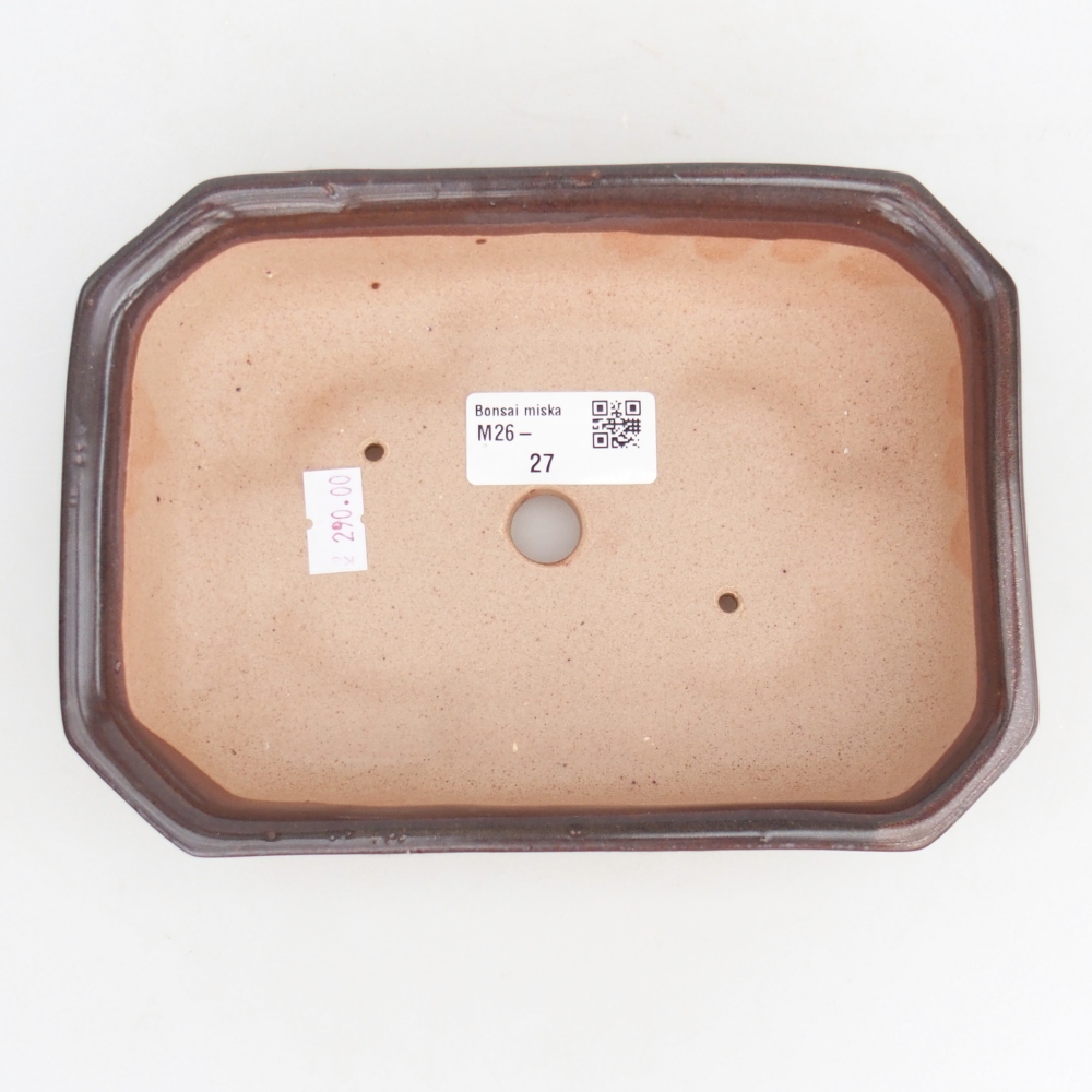 Ceramiczna miska do bonsai 18,5 x 13,5 x 4,5 cm, brązowa