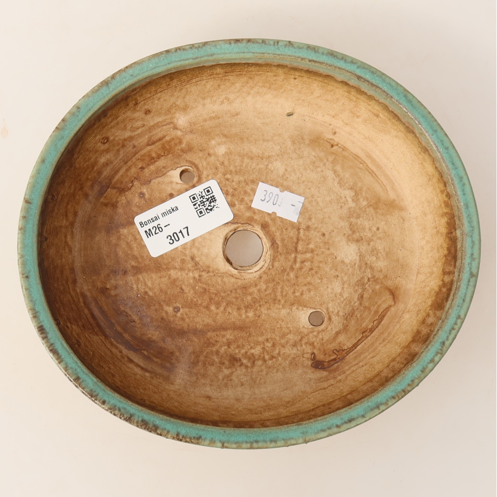 Ceramiczna miska do bonsai 18,5 x 16,5 x 4,5 cm, zielona