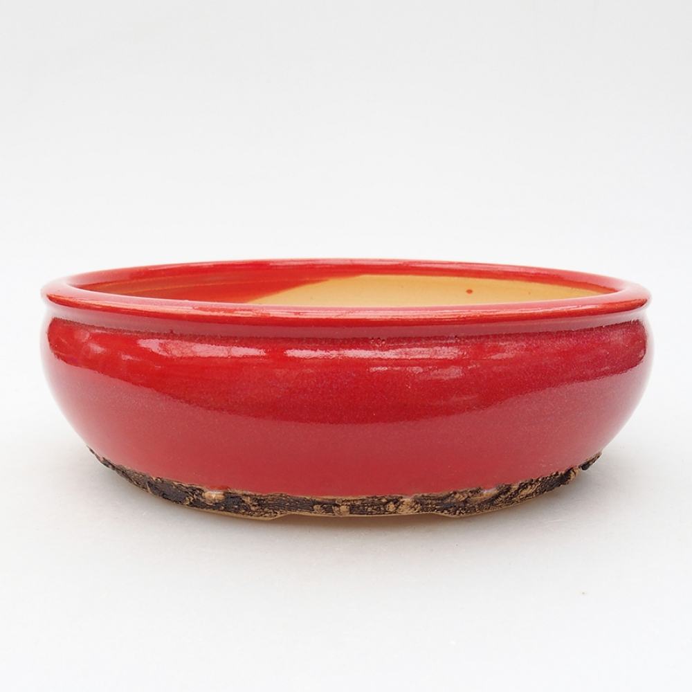 Ceramiczna miska bonsai 18,5 x 18,5 x 6 cm, kolor Czerwony