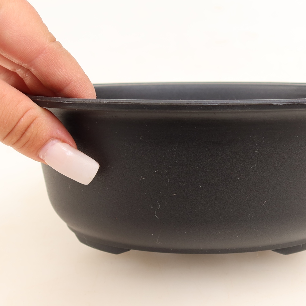 Plastikowa miska do bonsai MP-27, czarna – 18,5 x 14,5 x 7 cm