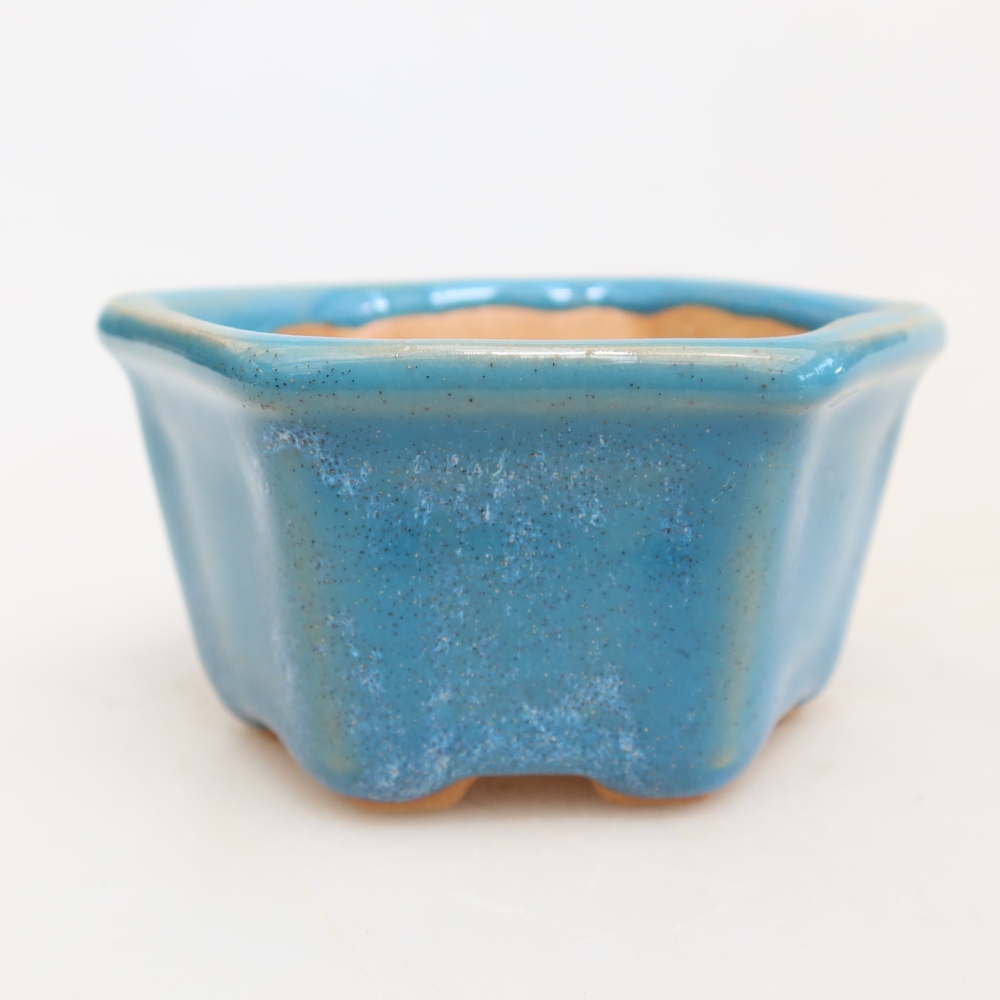 Ceramiczna miseczka do bonsai 7,5 x 7 x 4 cm, kolor niebieski