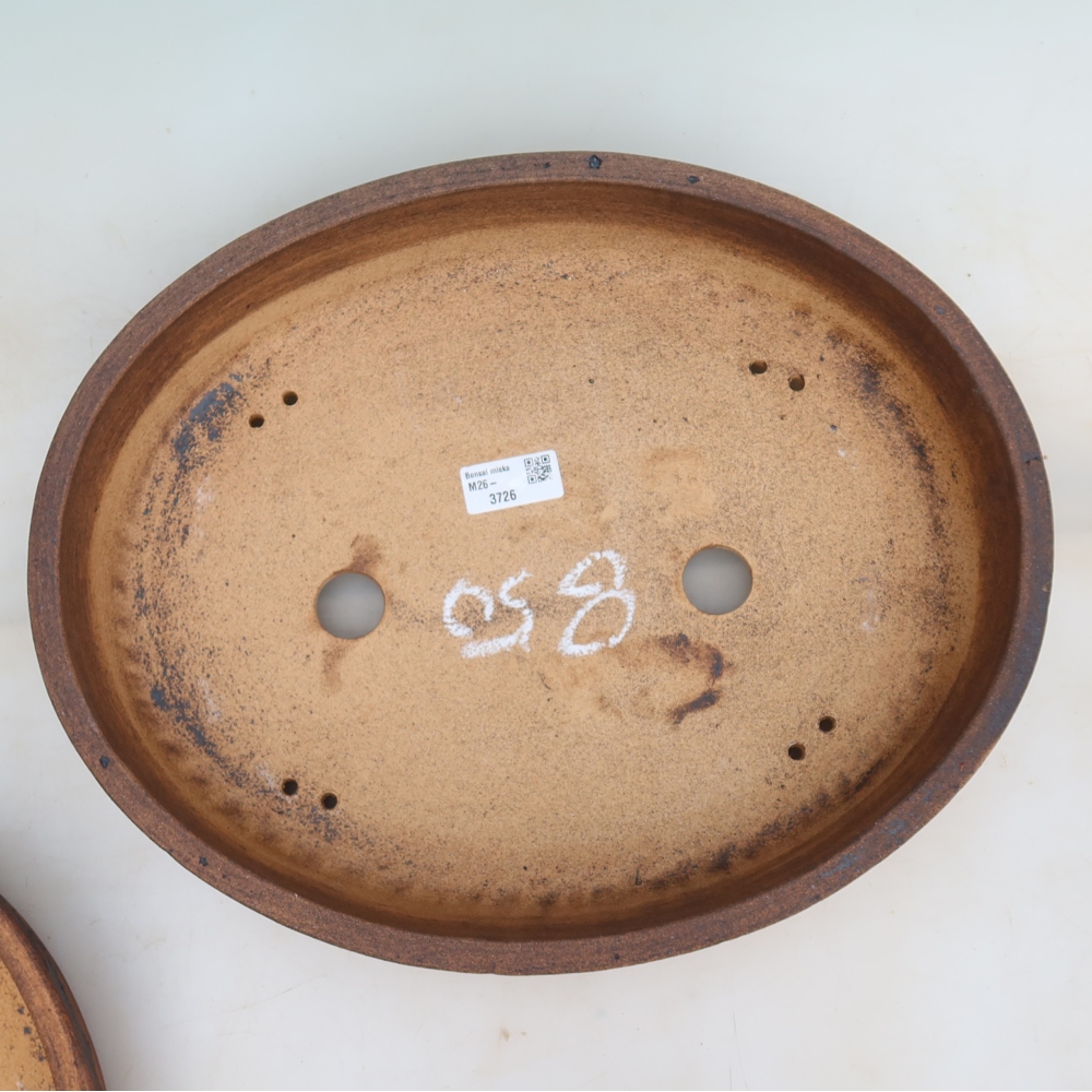 Ceramiczna miska do bonsai 38 x 30,5 x 7,5 cm, kolor brązowy
