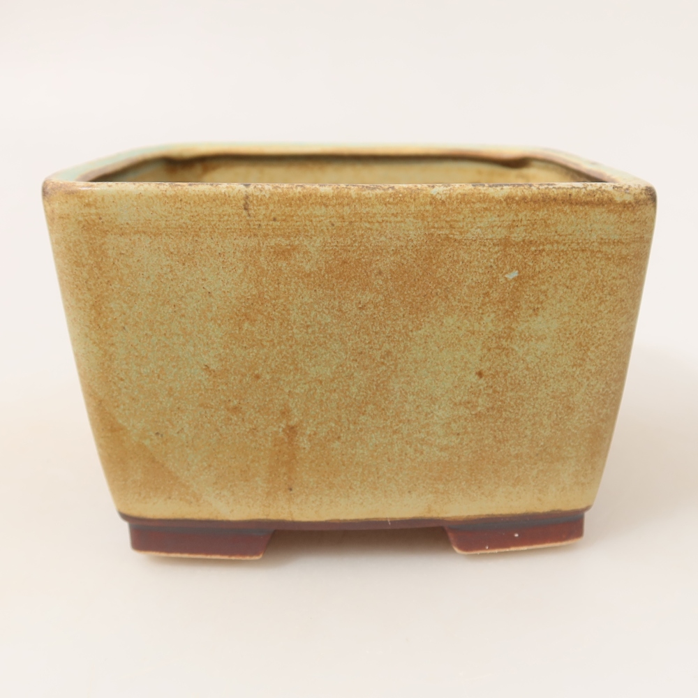 Ceramiczna miska do bonsai 13 x 13 x 8 cm, kolor zielony
