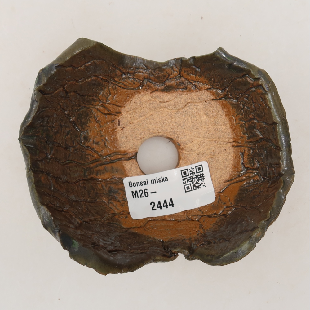Ceramiczna skorupa  10,5 x 8,5 x 6 cm, kolor brązowo-zielony