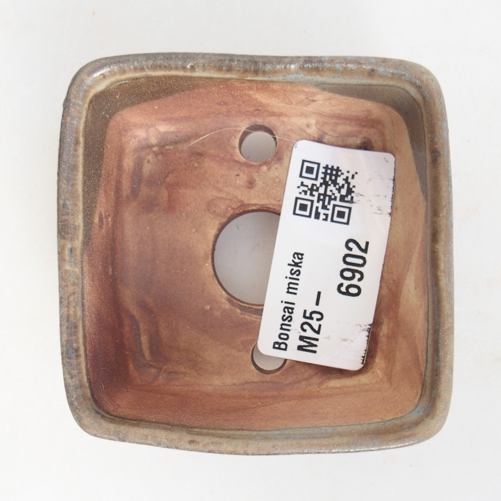 Ceramiczna miska do bonsai 6 x 6 x 3 cm, brązowa