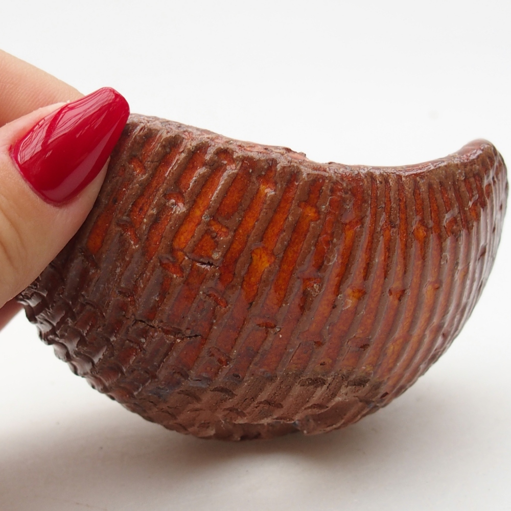 Ceramiczna skorupa 9 x 9 x 5 cm, kolor pomarańczowy