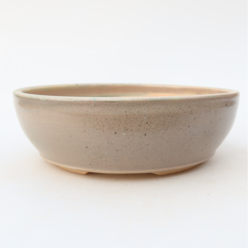 Ceramiczna miska do bonsai 16,5 x 16,5 x 5 cm, kolor beżowy