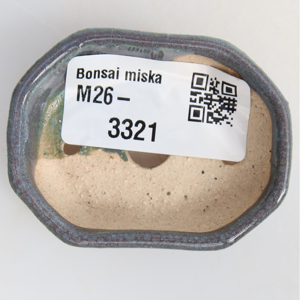 Ceramiczna miska do bonsai o wymiarach 5,5 x 4,5 x 2 cm, kolor szary