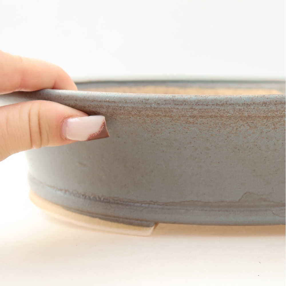 Ceramiczna miska do bonsai 31 x 28,5 x 7 cm, kolor niebieski