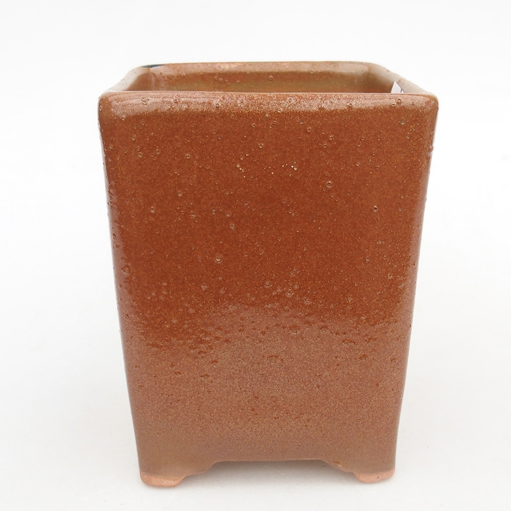 Ceramiczna miska na bonsai 8,5 x 8,5 x 11,5 cm, brązowa