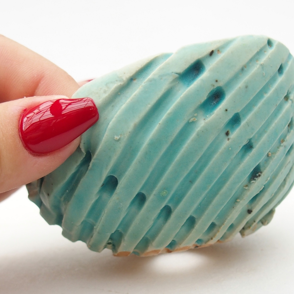 Ceramiczna muszla 8,5 x 8 x 5,5 cm, kolor niebieski
