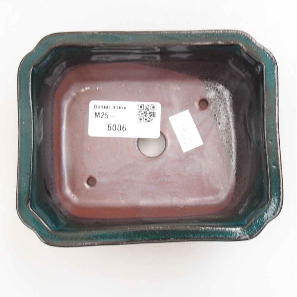 Ceramiczna miska bonsai 13 x 10,5 x 4 cm, kolor zielony