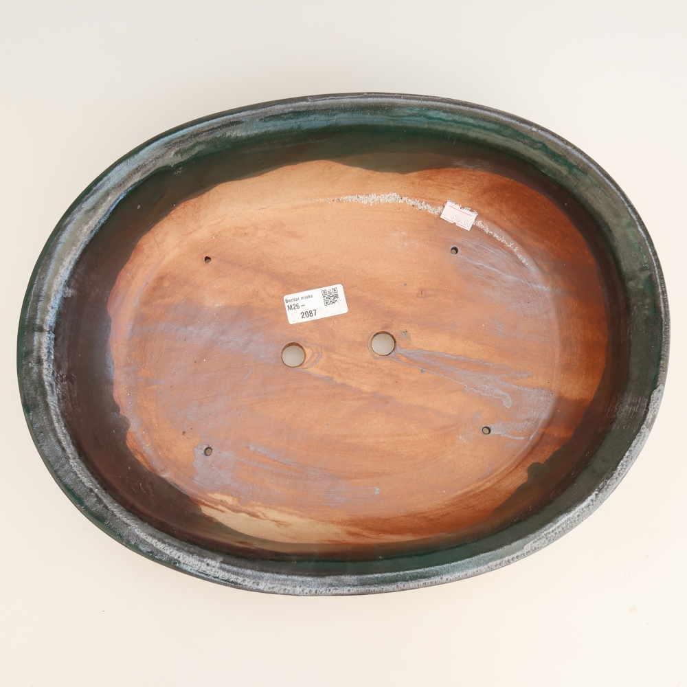 Ceramiczna miska do bonsai 36 x 28,5 x 8,5 cm, kolor zielony