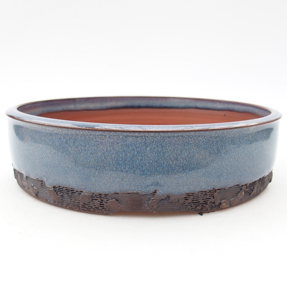 Ceramiczna miska bonsai 20 x 20 x 5 cm, kolor niebieski