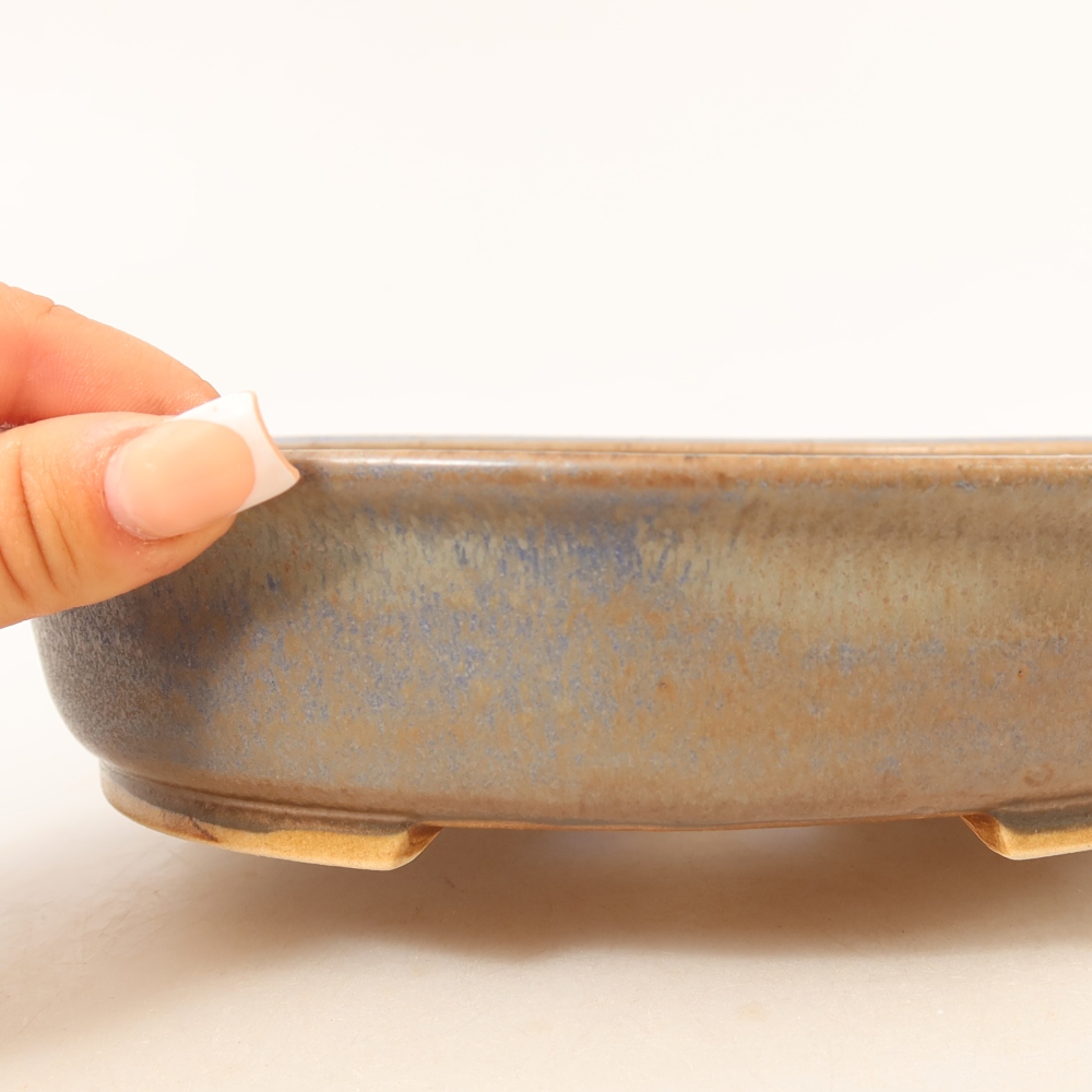 Ceramiczna miska do bonsai 21 x 19 x 5 cm, kolor niebieski