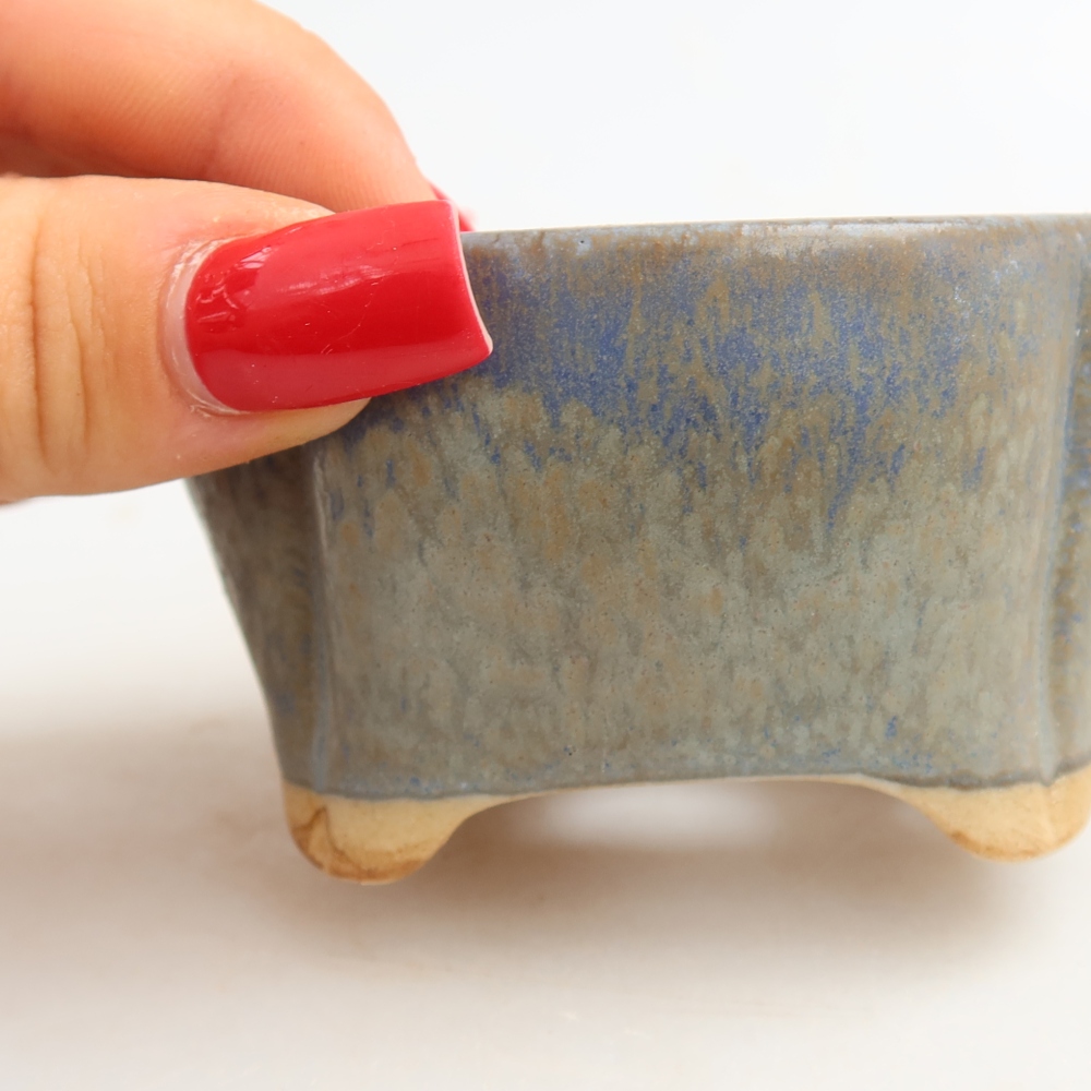 Ceramiczna miska do bonsai 8 x 7 x 4 cm, kolor niebieski