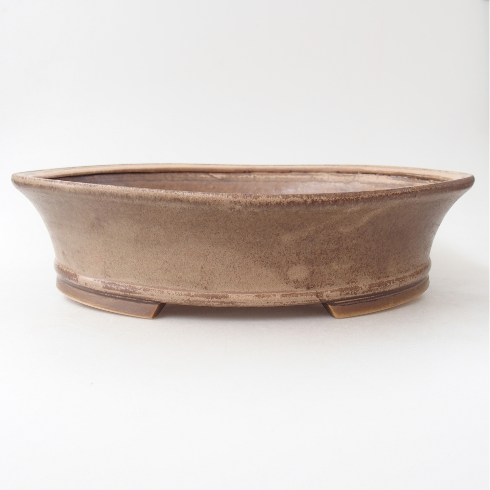 Ceramiczna miska na bonsai 32 x 29 x 7,5 cm, kolor beżowy